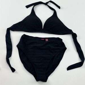 Black Mismatched Bikini Set | Merona Bottoms & Beach Diva Halter 
Both Size 14
